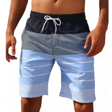 Summer Vacation Palm Tree Print Drawstring Board Shorts Breathable Streetwear