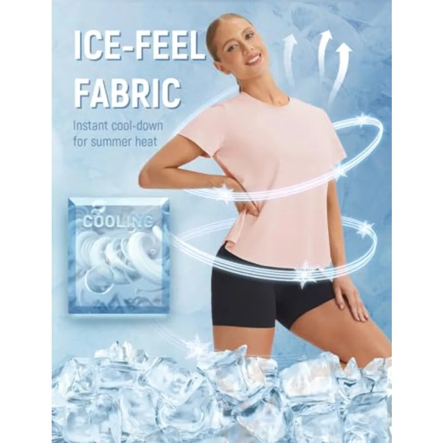 Baleaf Ice Cooling Short Sleeve Top For Women UPF 50+
