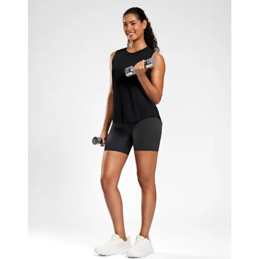 Womens Lightweight Bamboo Fiber Sleeveless Workout Top For Tennis Yoga Running