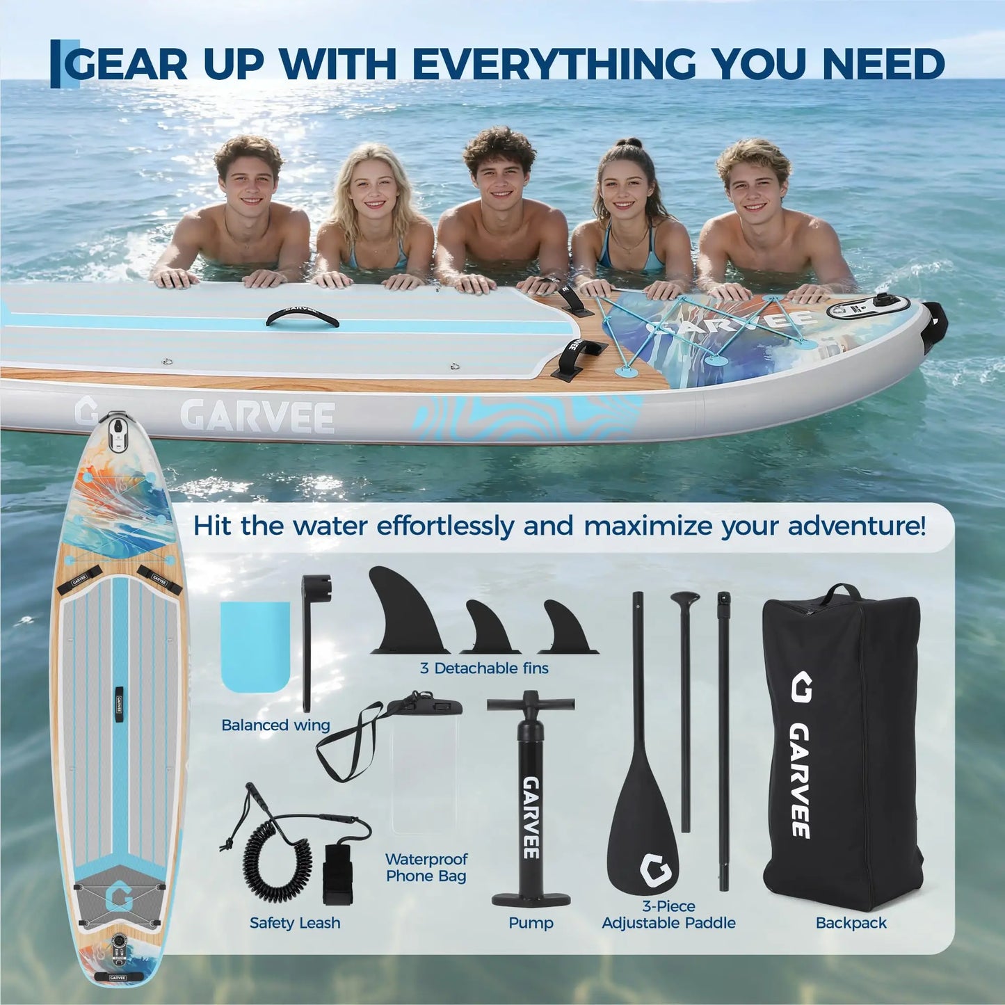 HiMISS Inflatable SUP With Premium Accessories And Camera Mount
