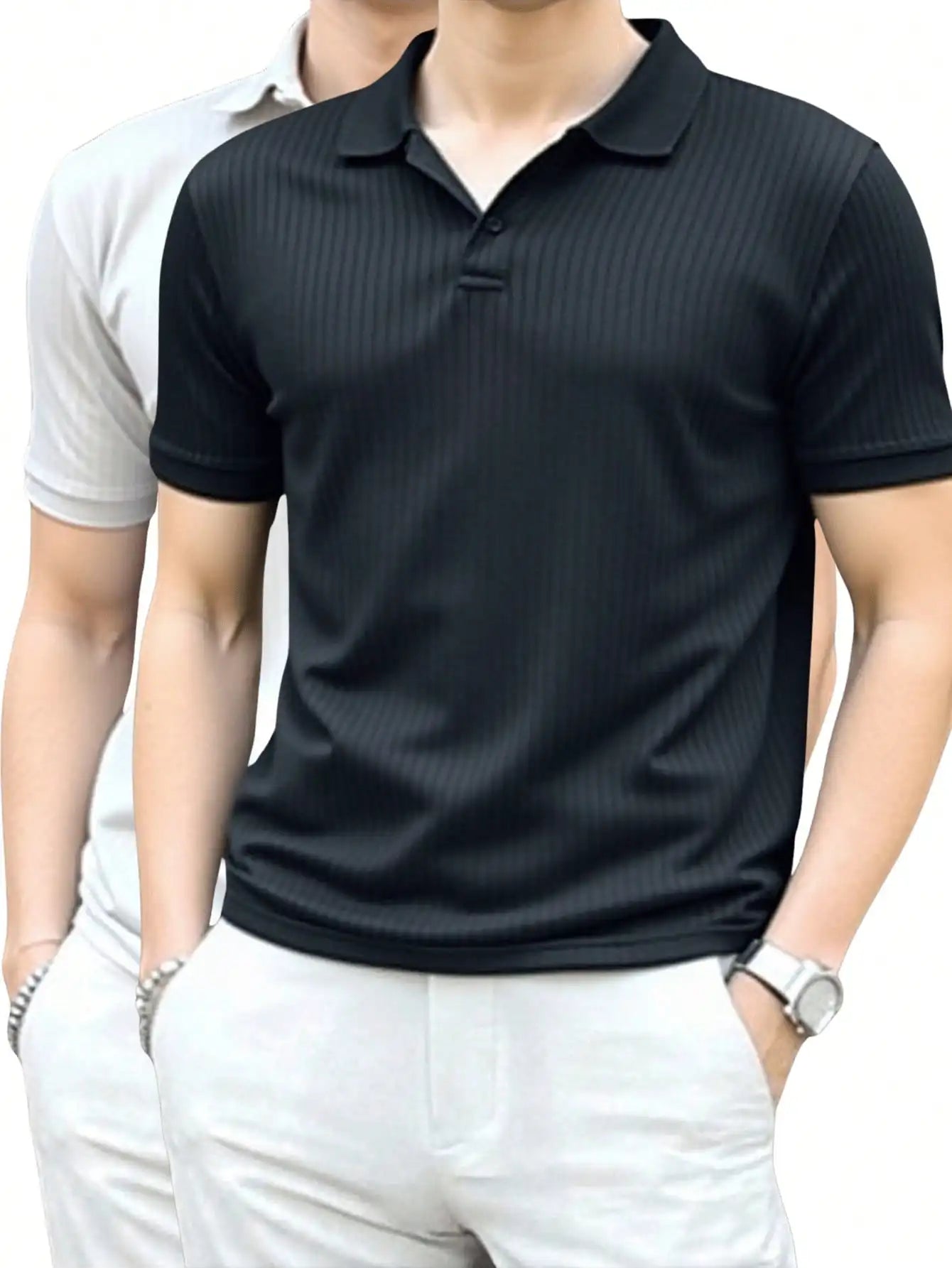 Men's Short Sleeve Polo Shirt Cotton Blend Breathable Casual