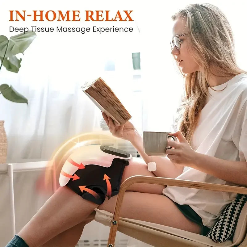 OpeningSmile Cordless Knee Massager With Heat And Vibration LED Display