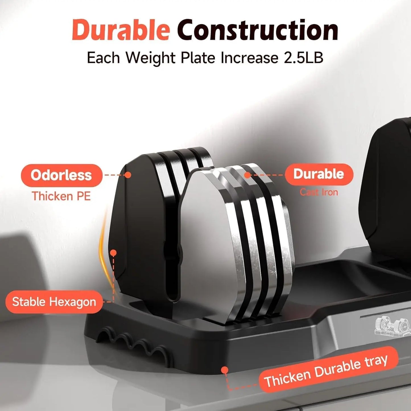 FED Fitness Adjustable Dumbbell Set With Anti Slip Handles