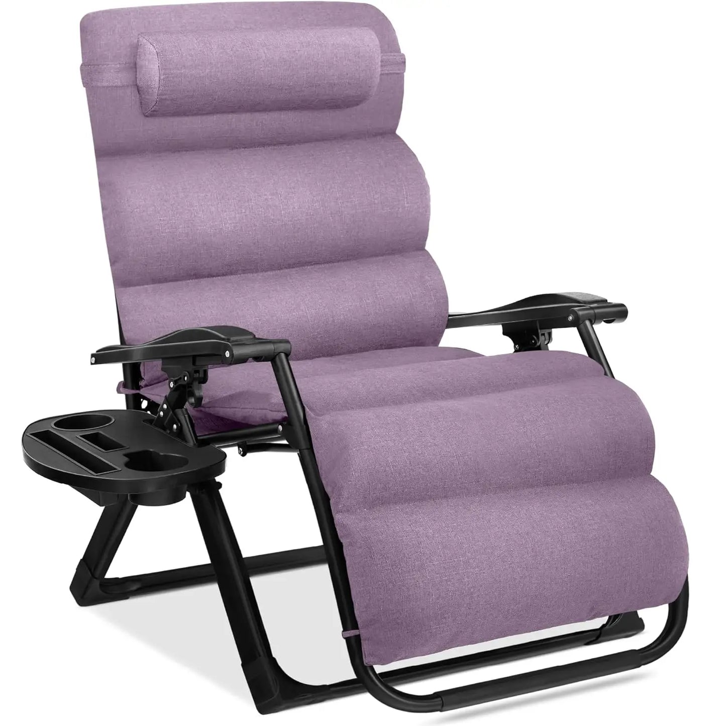 Zero Gravity Patio Chair With Removable Plush Cushion And Cup Holder