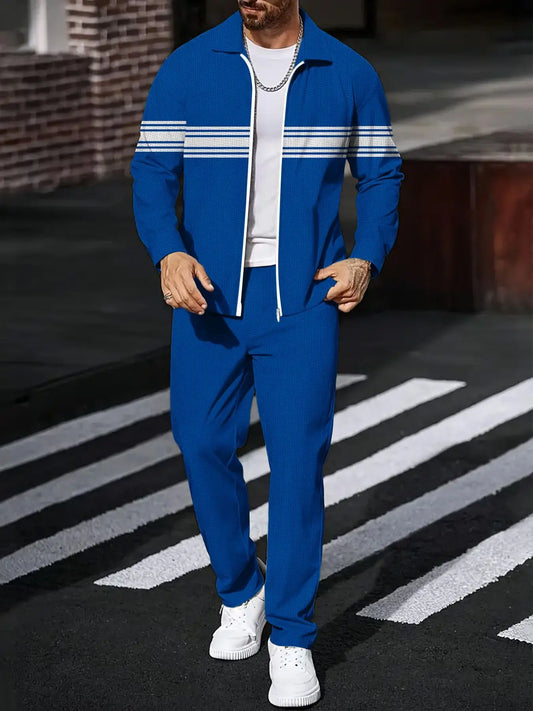 Mens Sportswear Two Piece Long Sleeve Top And Pants Set