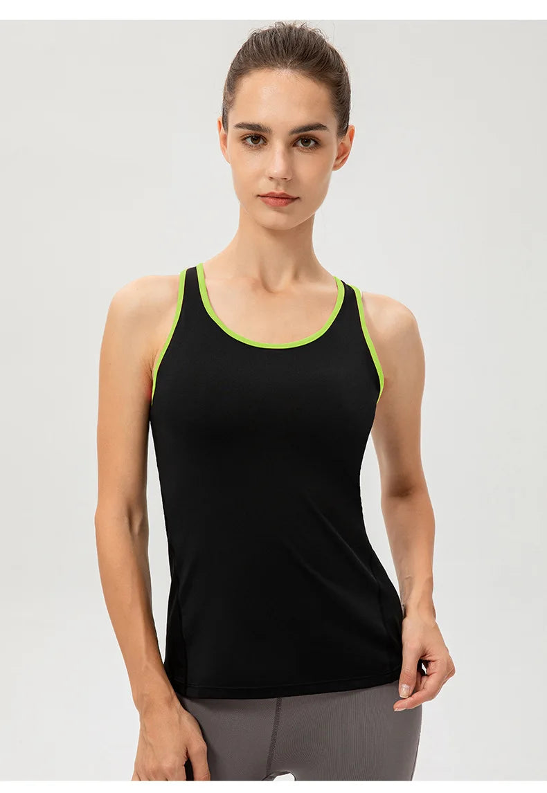Women Quick Dry Performance Yoga Vest Sleeveless Sports Top