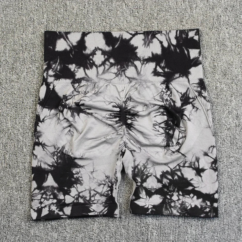 Womens Yoga Shorts Print Gym Running Workout Shorts Athletic Wear