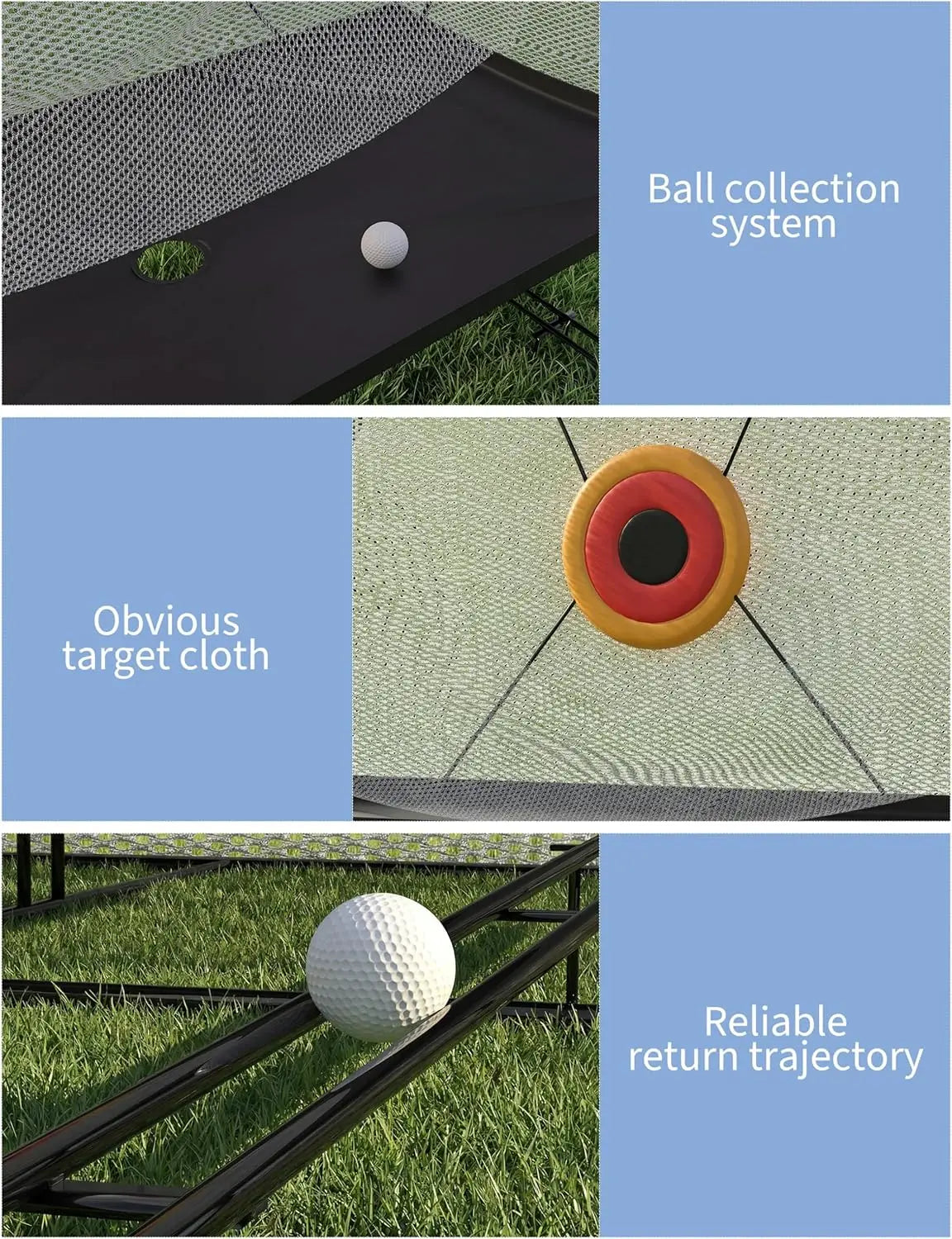 HiMISS Golf Practice Net Cage With Foldable Heavy Duty Frame