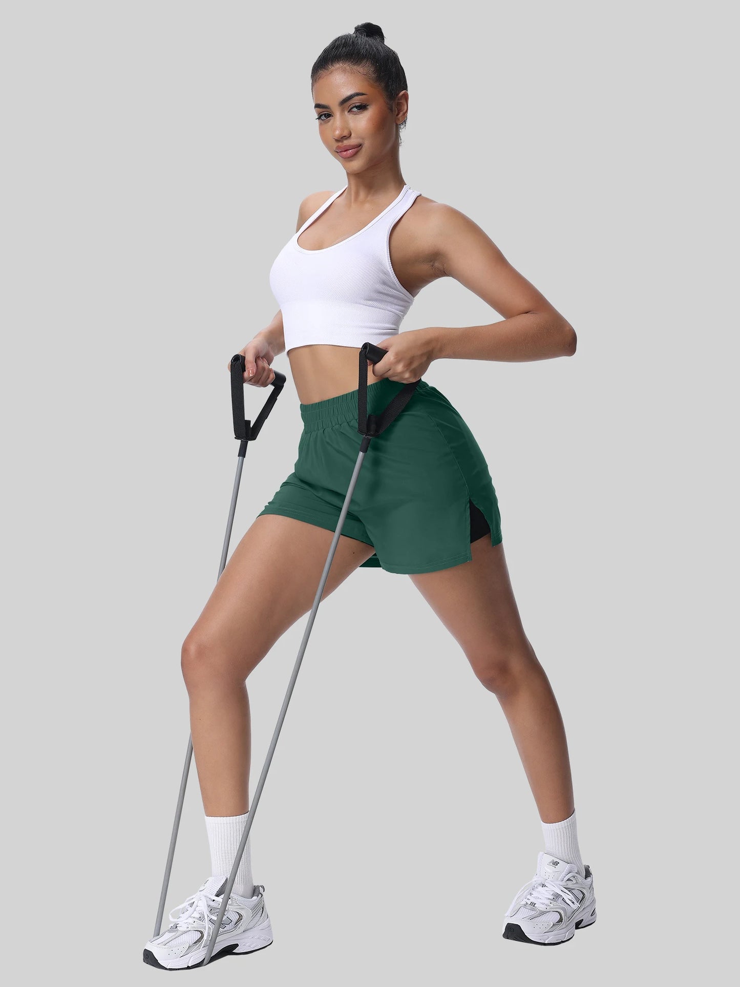 Women's Split Sports Shorts with Liner for Running and Yoga