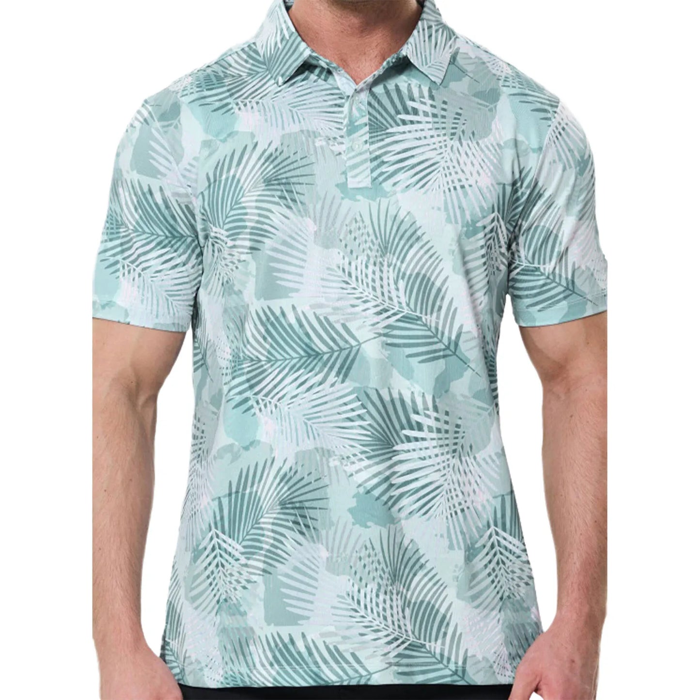 Men's Button-Up T Shirt Beachwear Breathable Quick-Dry Short Sleeve