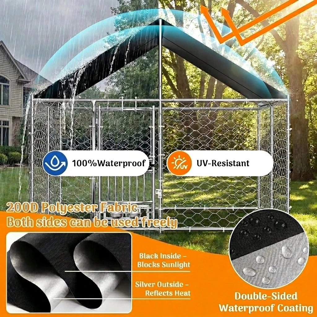 Heavy Duty Outdoor Dog Kennel With Dual Opening Doors