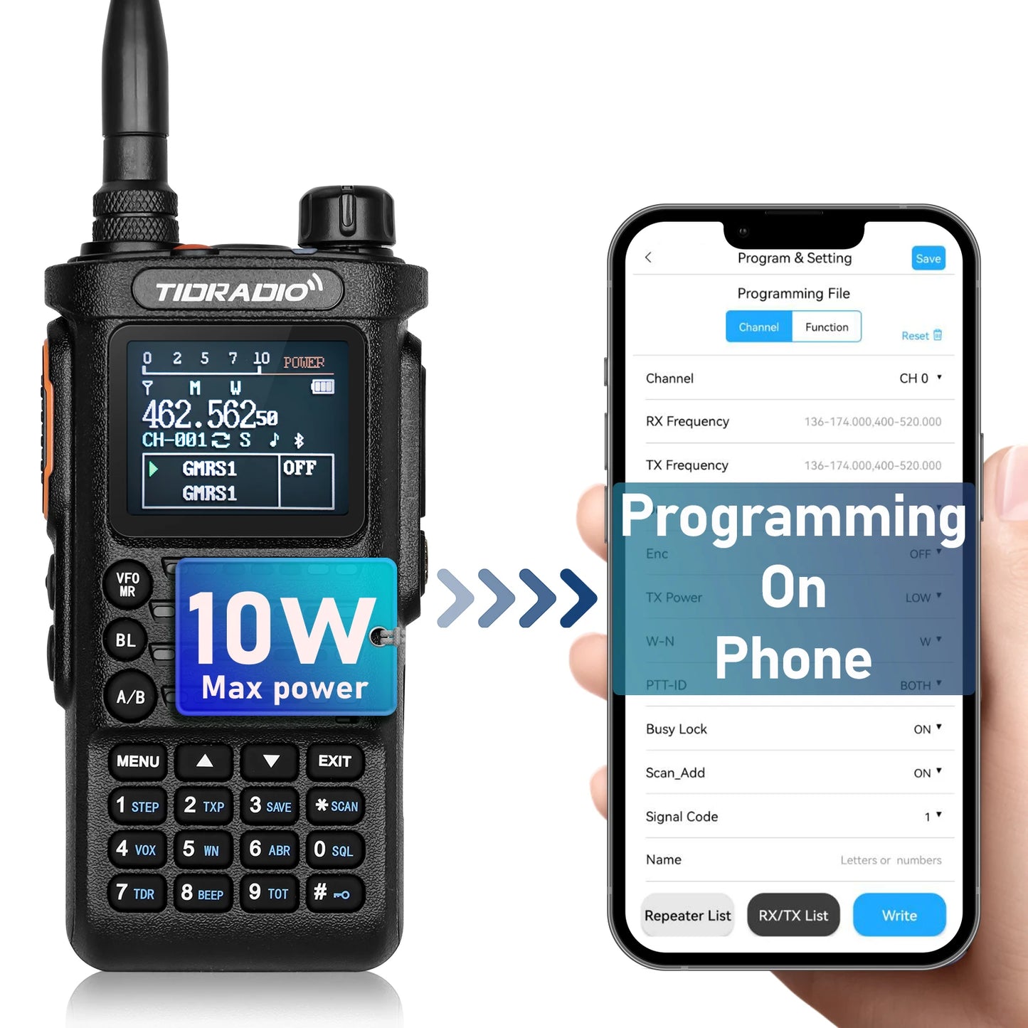 2nd Gen TIDRADIO TD-H8 10W Profession Walkie Talkie Long Range Emergency Radio Portable Two Way Radio Receiver Search Repeaters