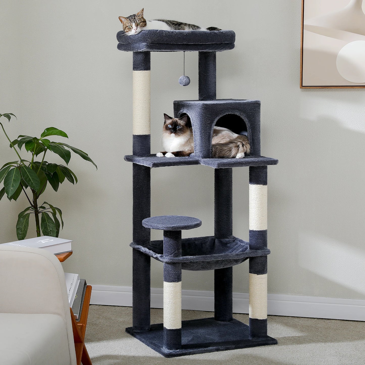 PAWZ Road 5-Level Cat Tower Indoor Cats With Hammock