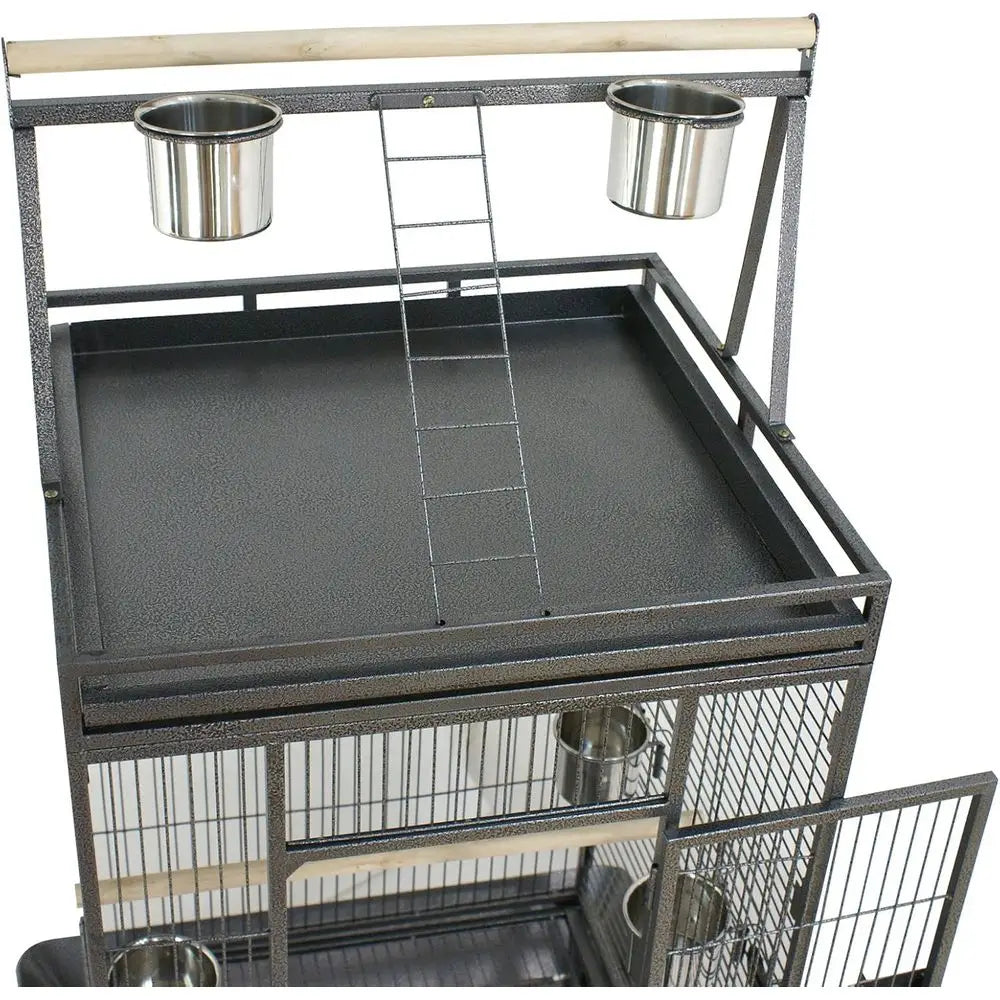 Wrought Iron Parrot Cage With Rolling Stand For Indoor Use