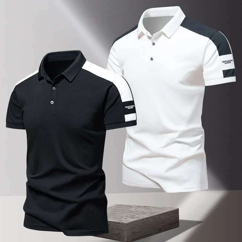 Lane JT Men Polo Shirt Summer Ice Silk Cotton Casual
