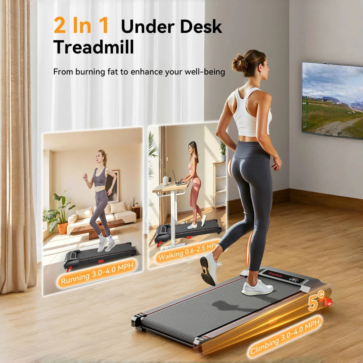 Bestgod Folding Electric Treadmill Walking Pad 8 Kmh 2.5HP