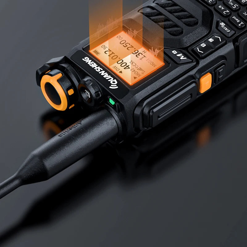 UVK5FM/DTMFnel walkie Talki AM/e 200 ChanType-C Charging Three Frequency Receiving walkie Talkie NOAA Weather Forecast, with Fl