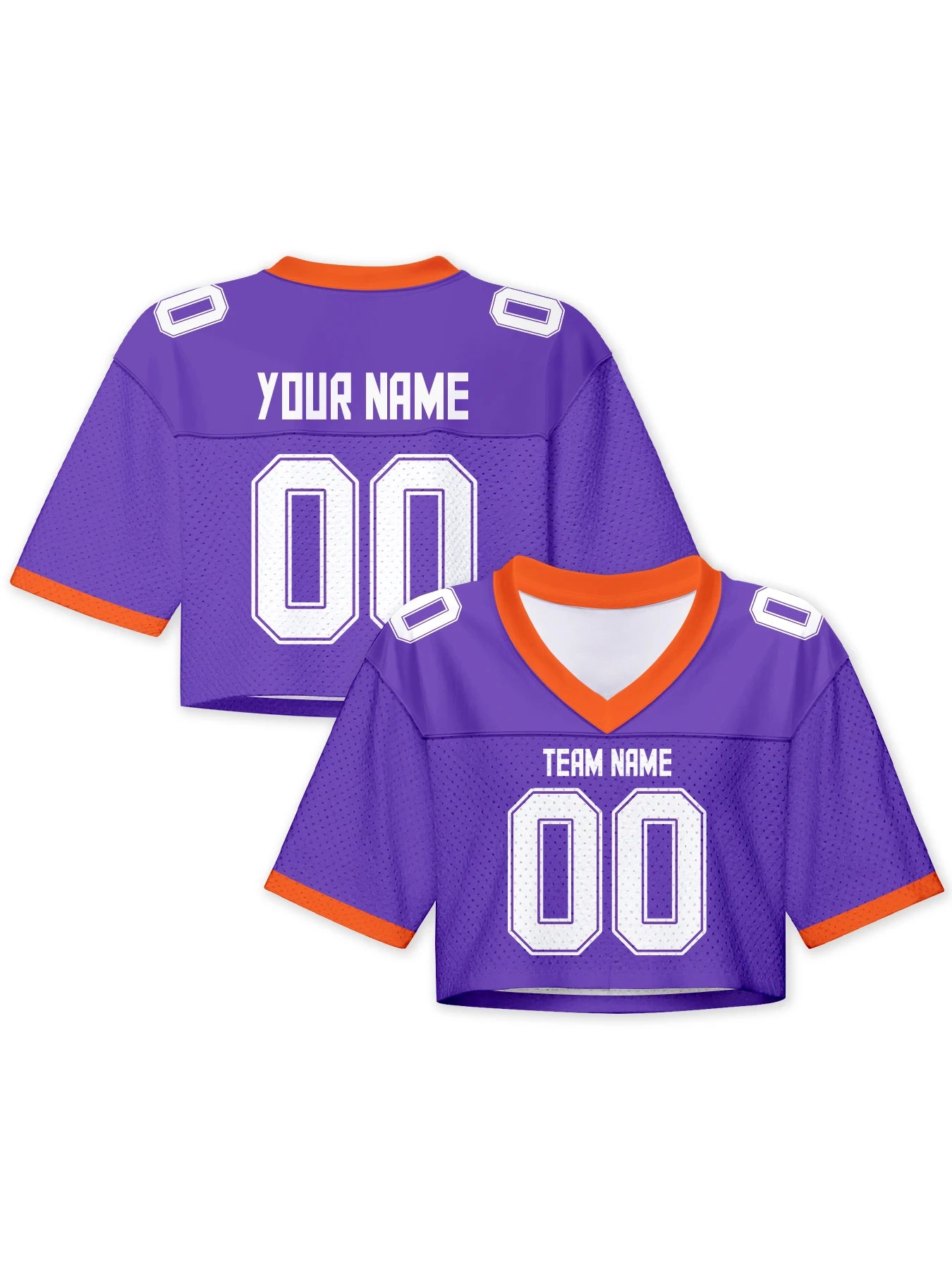 Custom American Football Jersey Crop Top for Women & Girls Plain Sporty Cropped Shirt Personalized Name Number Jerseys Fans Gift