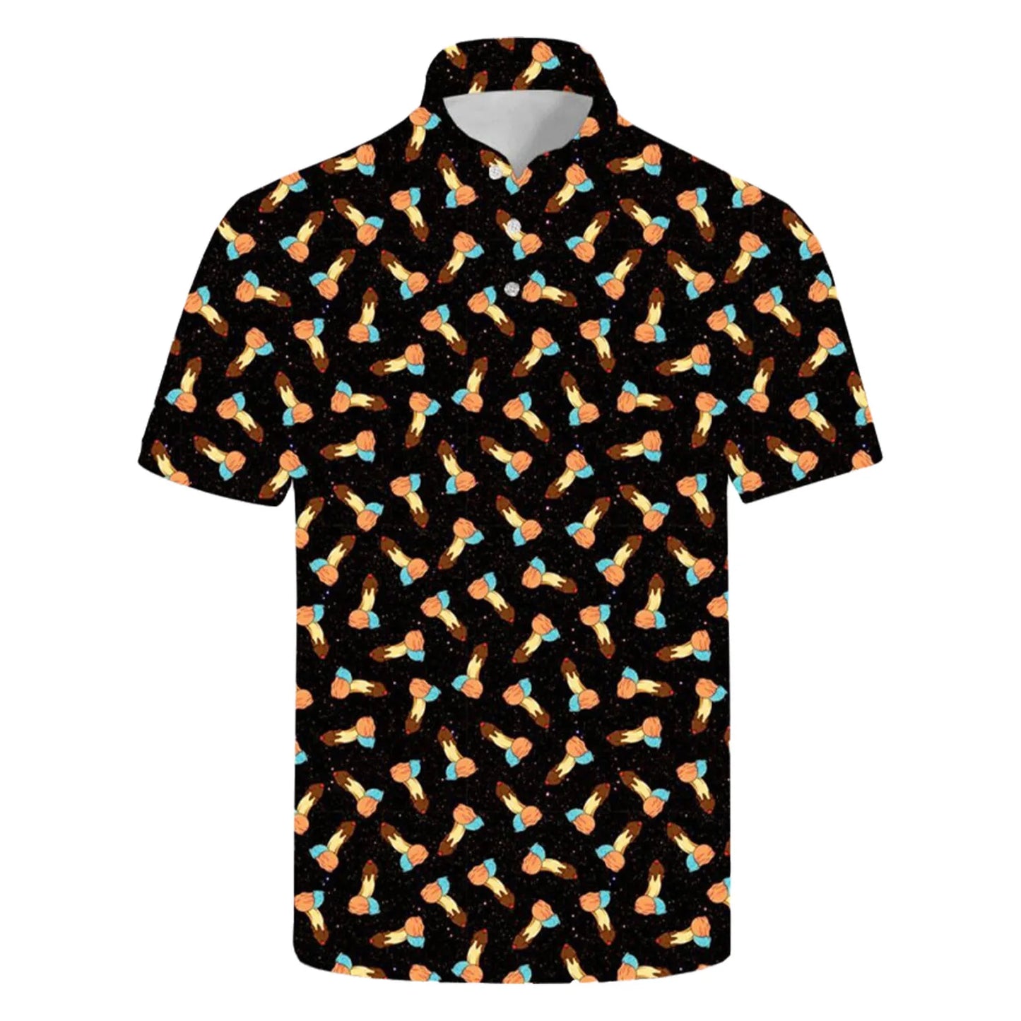 Men's Button-Up T Shirt Beachwear Breathable Quick-Dry Short Sleeve