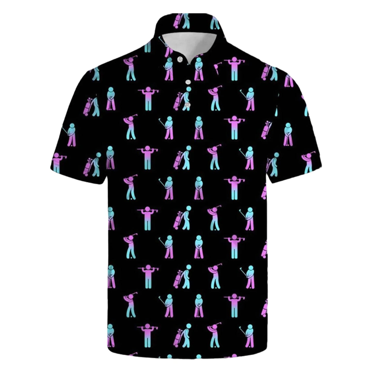 Men's Button-Up T Shirt Beachwear Breathable Quick-Dry Short Sleeve