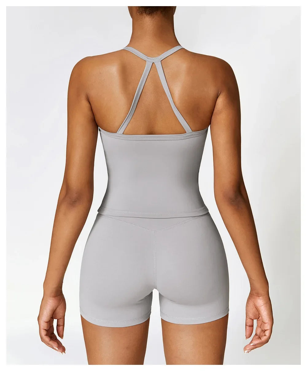 Women Cross Back Yoga Sports Bra Breathable Push Up Top
