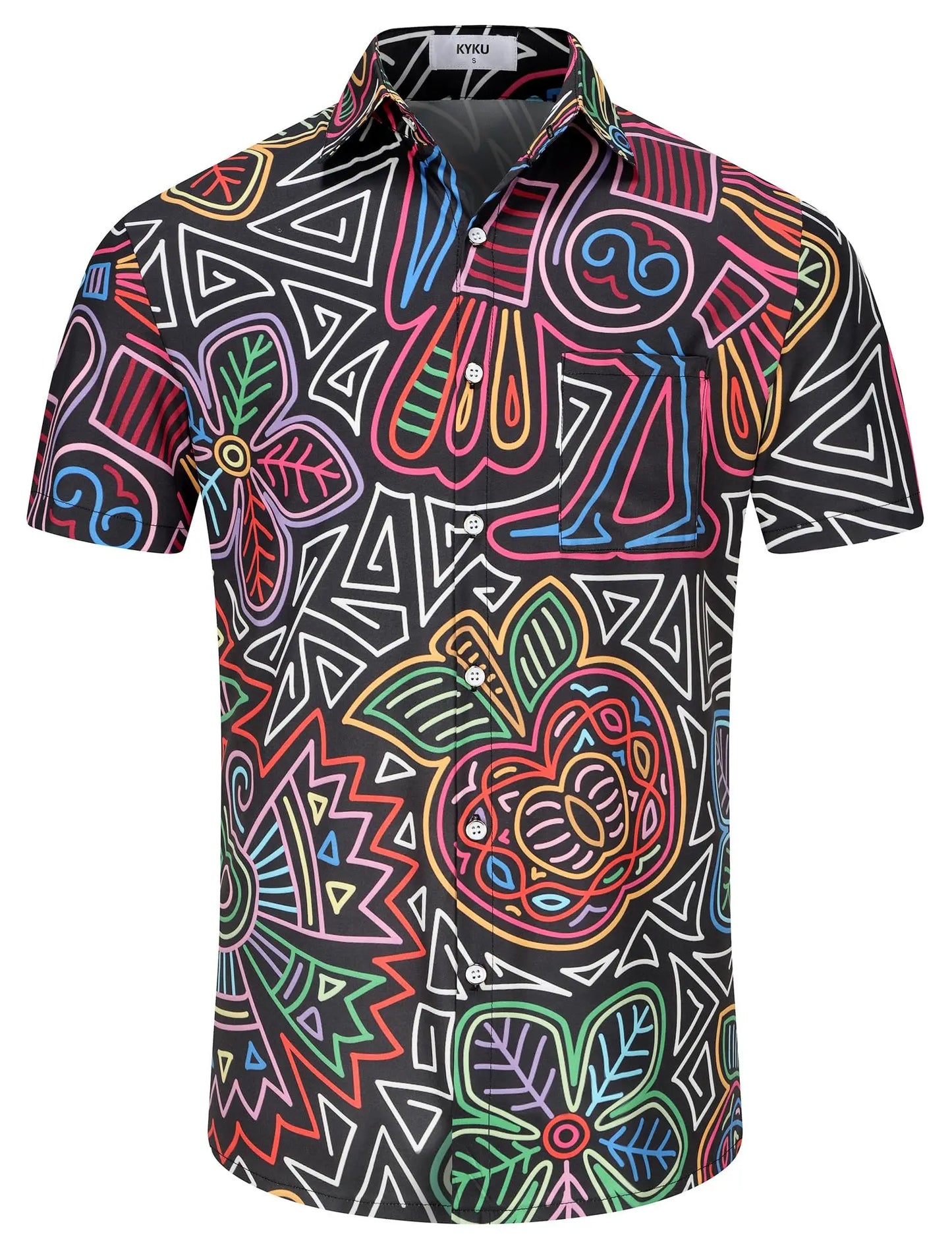 KYKU Mexico Shirt For Men Funny Hawaiian Button Down