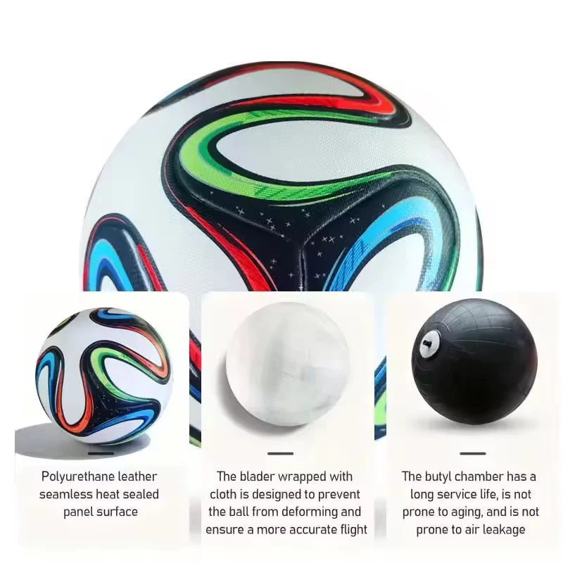 LISM Soccer Ball PU Leather Seamless Wear Resistant