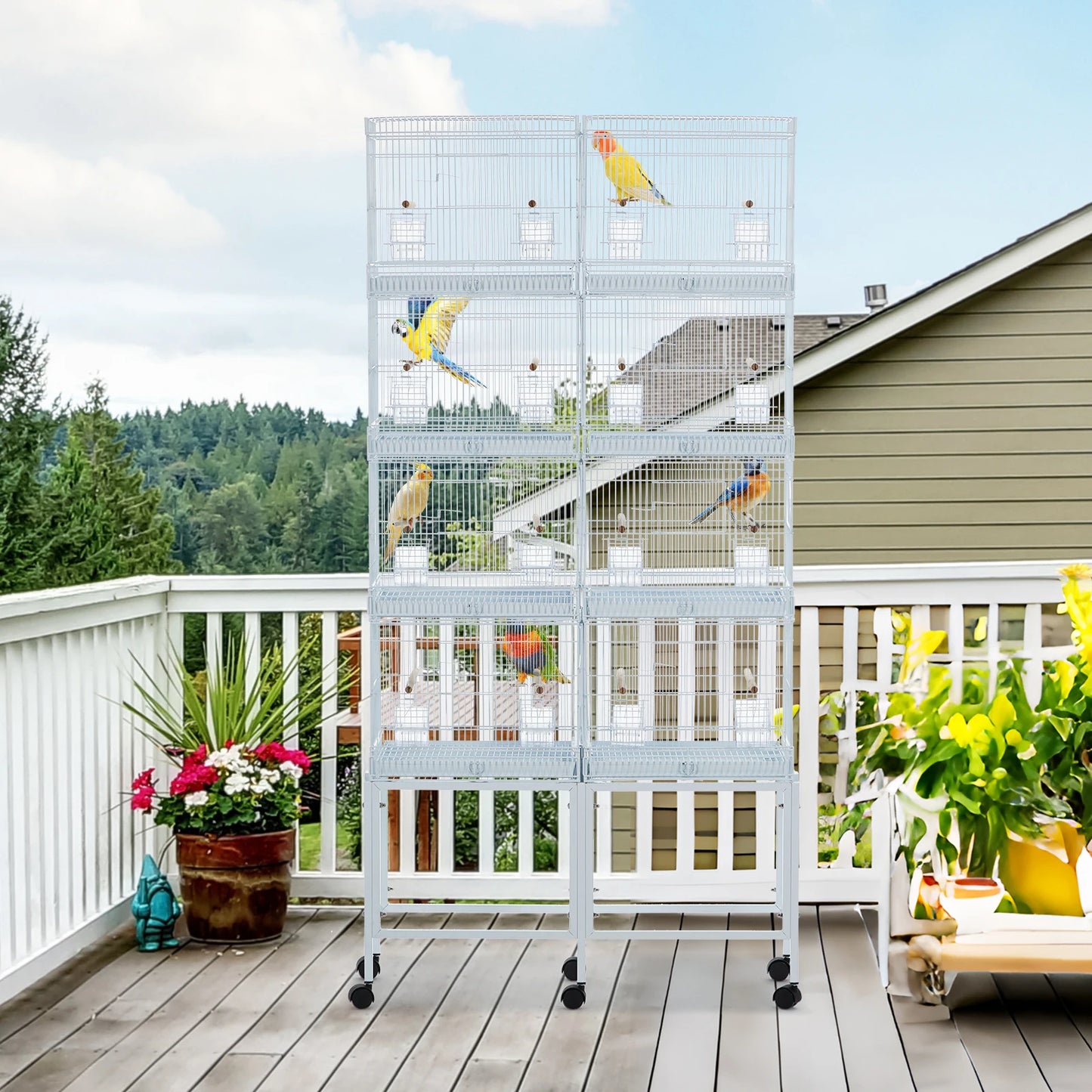 HiMISSCN Bird Cage With Rolling Stand For Parrots And Cockatiels