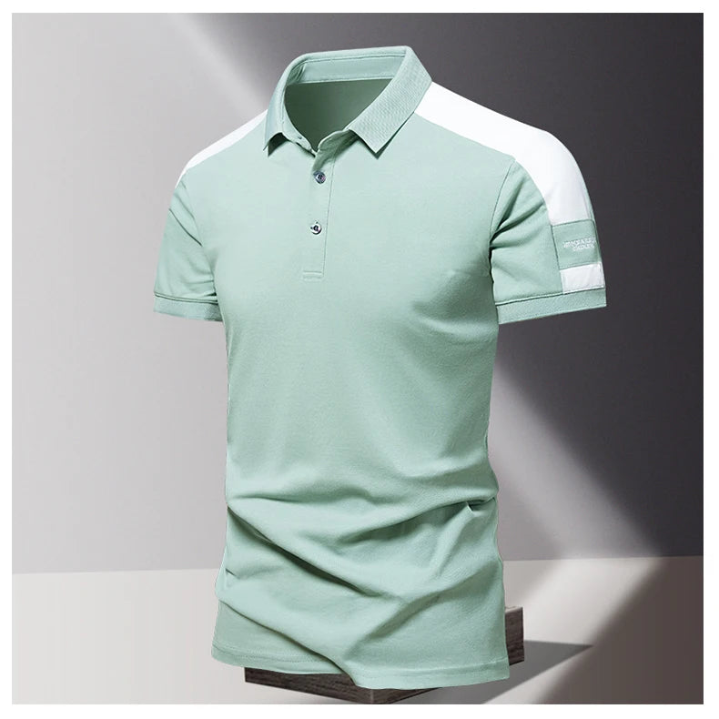 Lane JT Men Polo Shirt Summer Ice Silk Cotton Casual