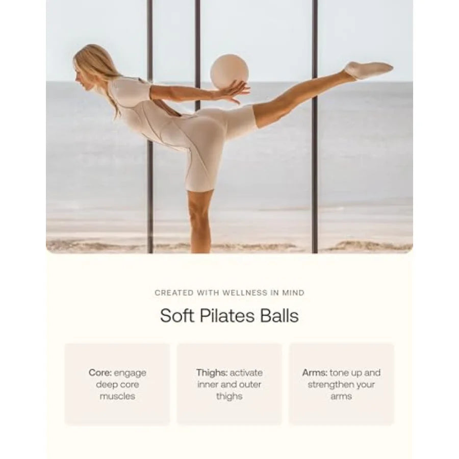 8 Inch Mini Exercise Ball for Pilates Yoga Core Training Portable Stability Ball for Women Soft Workout Tool