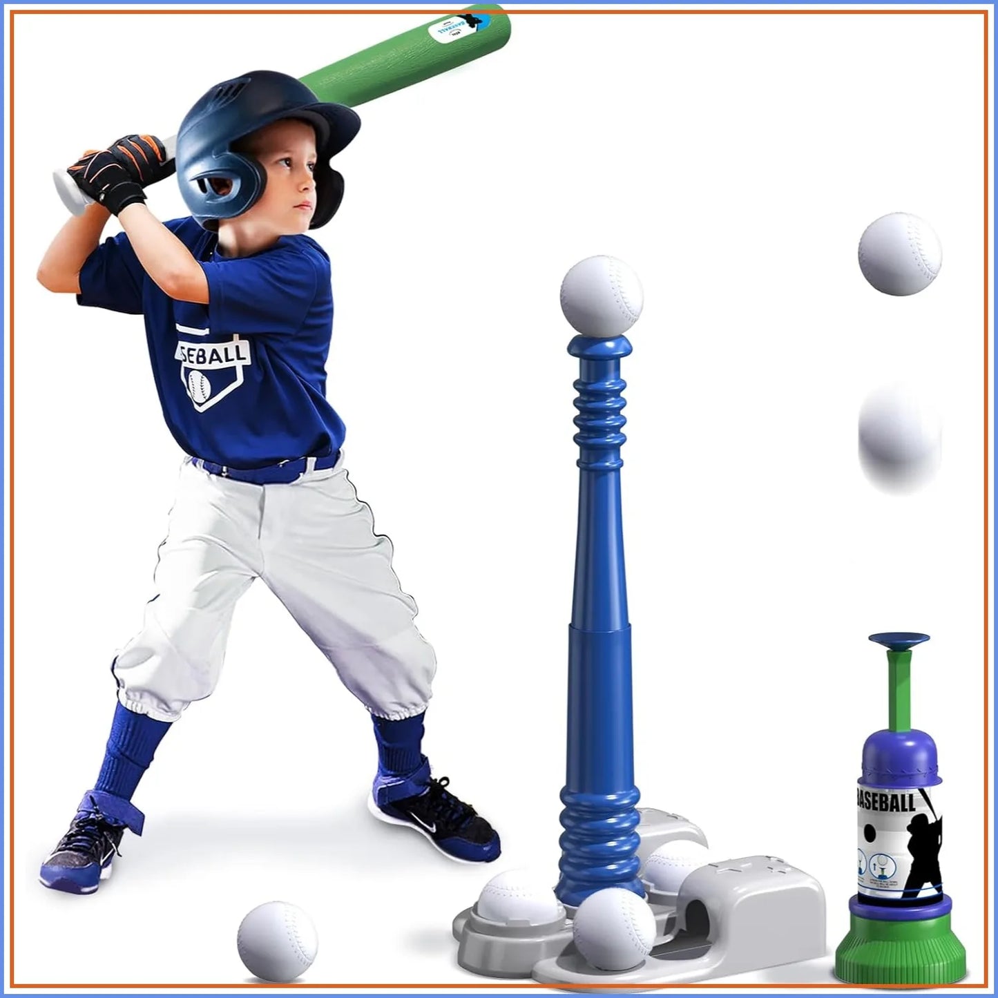 2 In 1 T Ball Set With Automatic Pitching Machine And Adjustable Tee