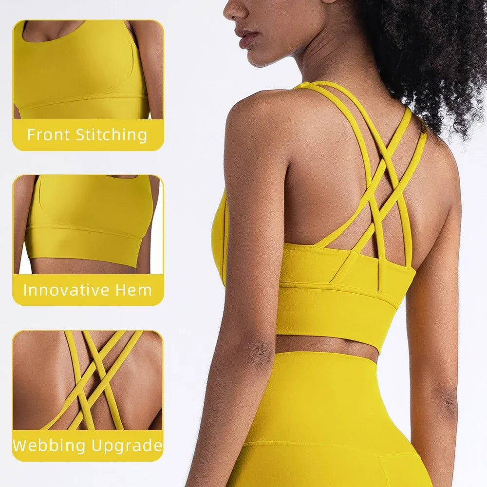 COZOK Cross Back Yoga Bra Tank Top Breathable For Women