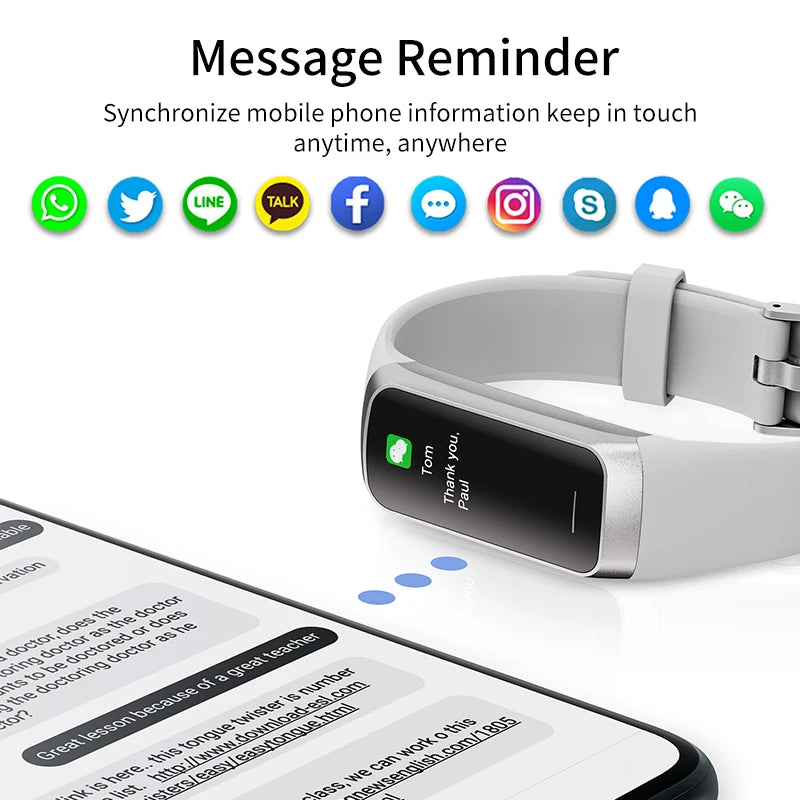 LIGE Amoled Smart Watch Men Women Heart Rate Waterproof Tracker