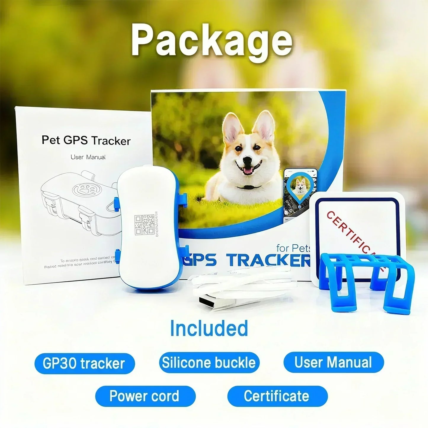 WANWAYTECH GPS Pet Tracker 4G Real Time Location IP67 Waterproof