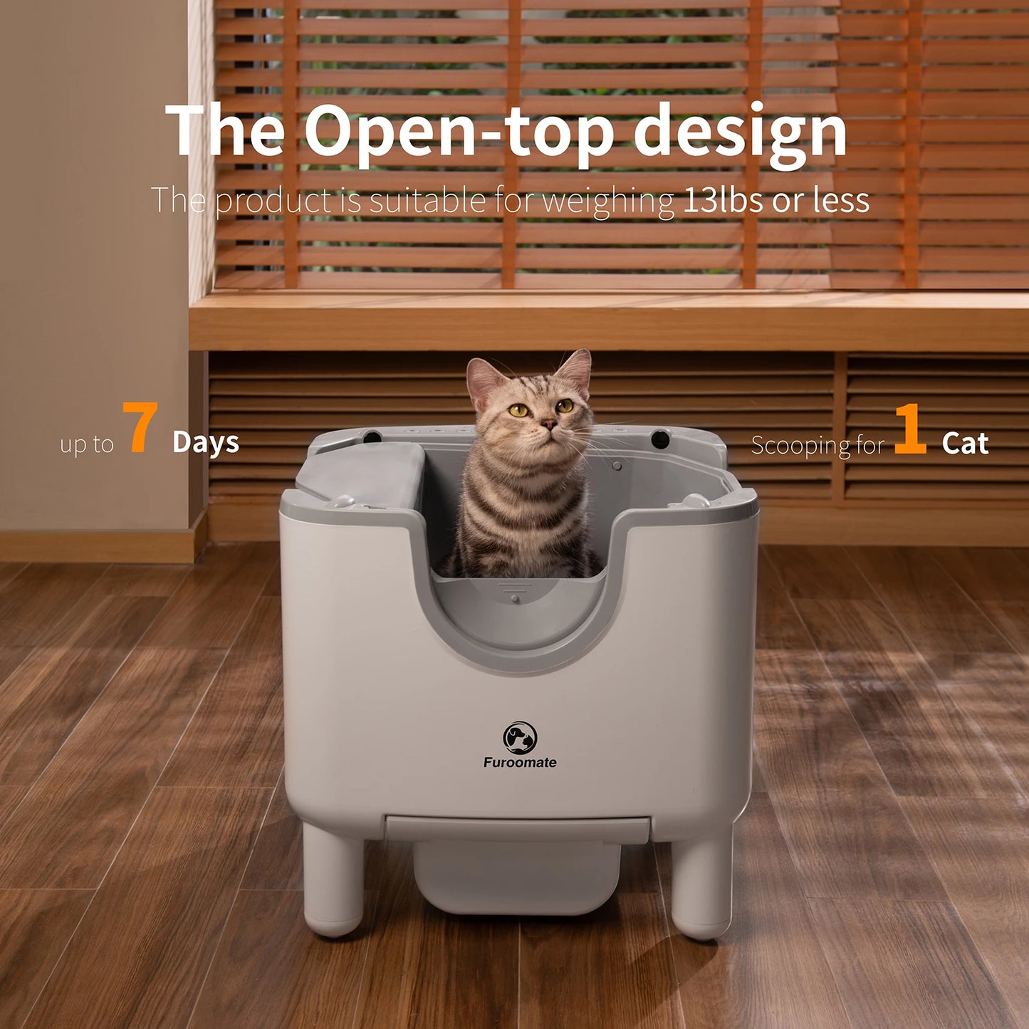 Furoomate F6 Open Top Automatic Self Cleaning Cat Litter Box