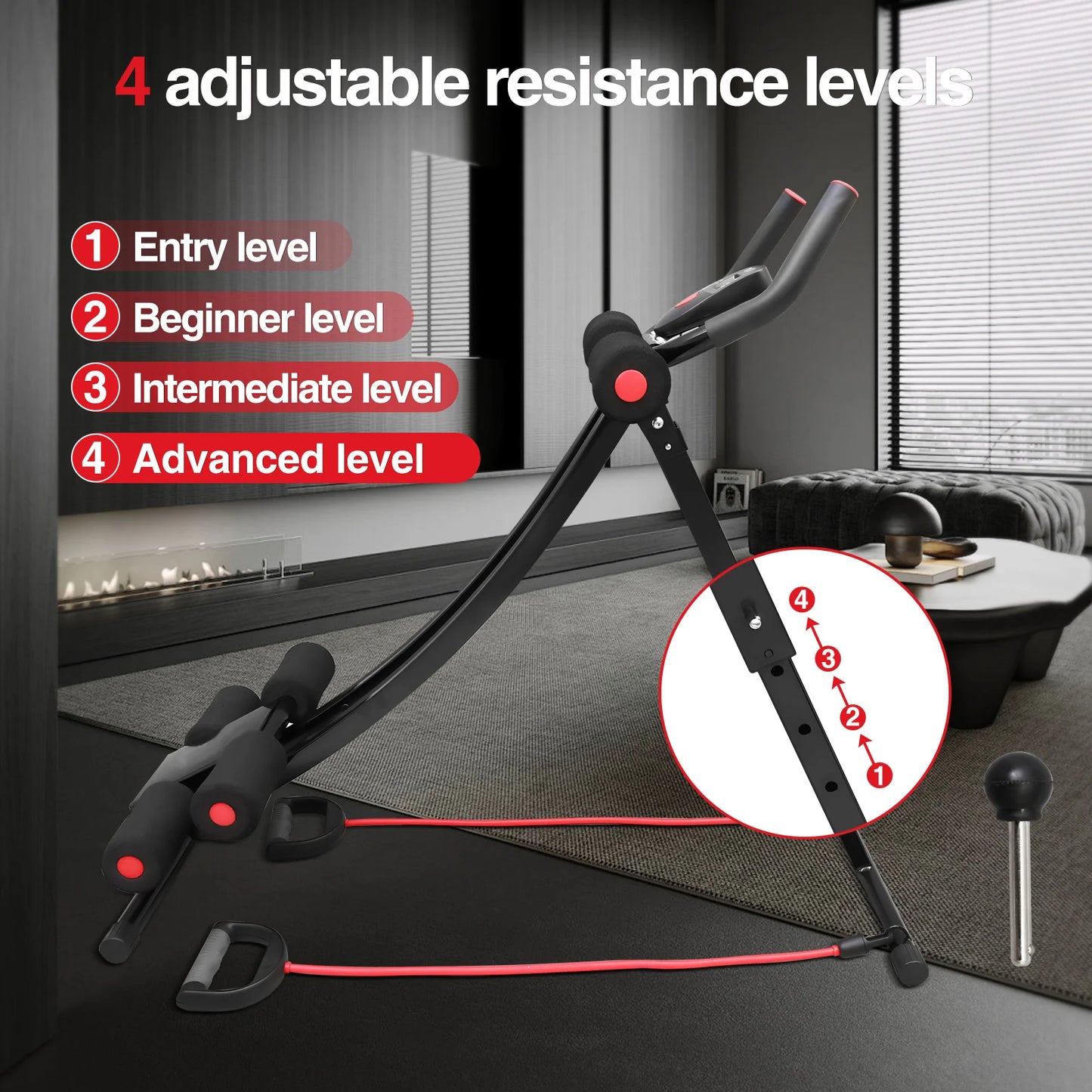 GIKPAL Foldable Ab Machine For Home Gym Core Workout