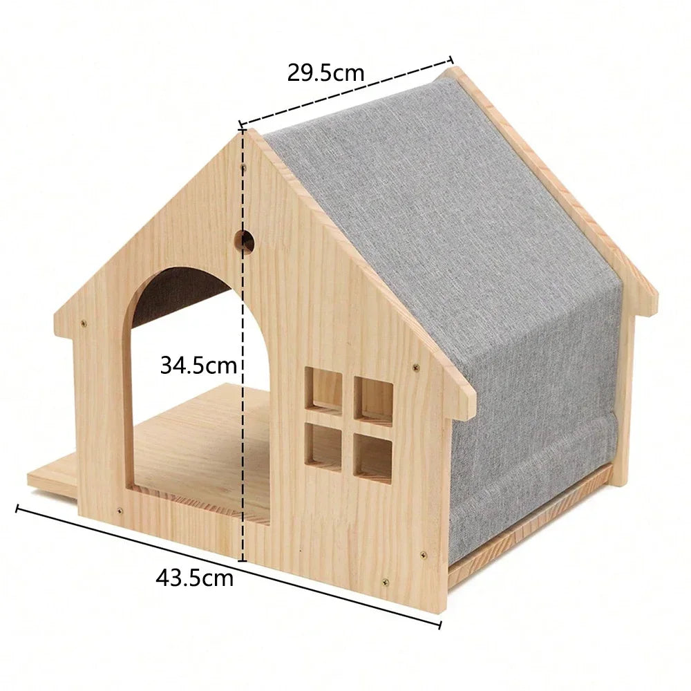 Qlfyuu Wooden Cat Climbing Shelf Wall Mounted Scratching Post