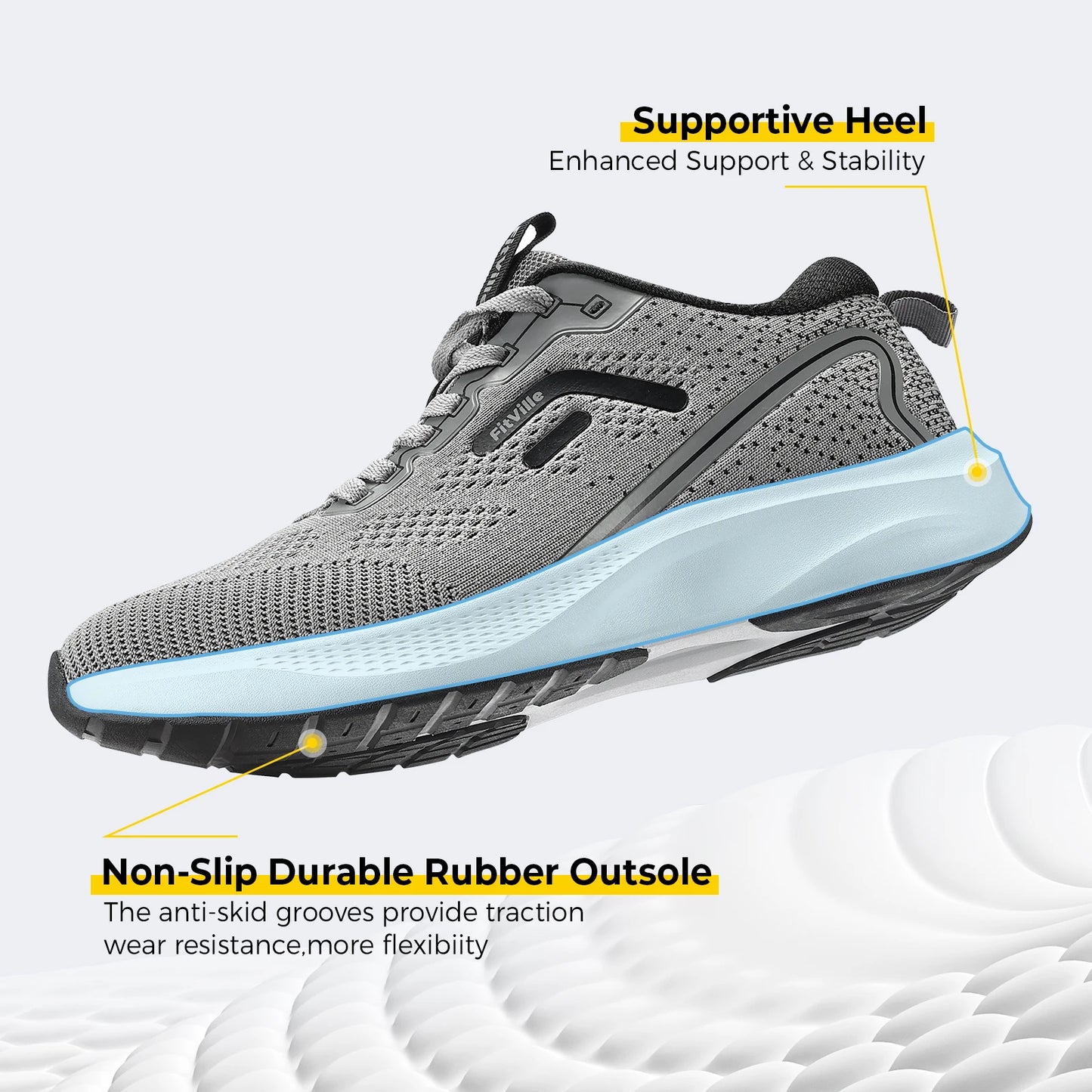 Fitville Men's Sport Running Shoes Breathable Lightweight Training Footwear