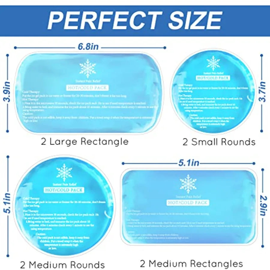 Reusable Ice Packs Gel Cold Compress For Injuries Pain Relief
