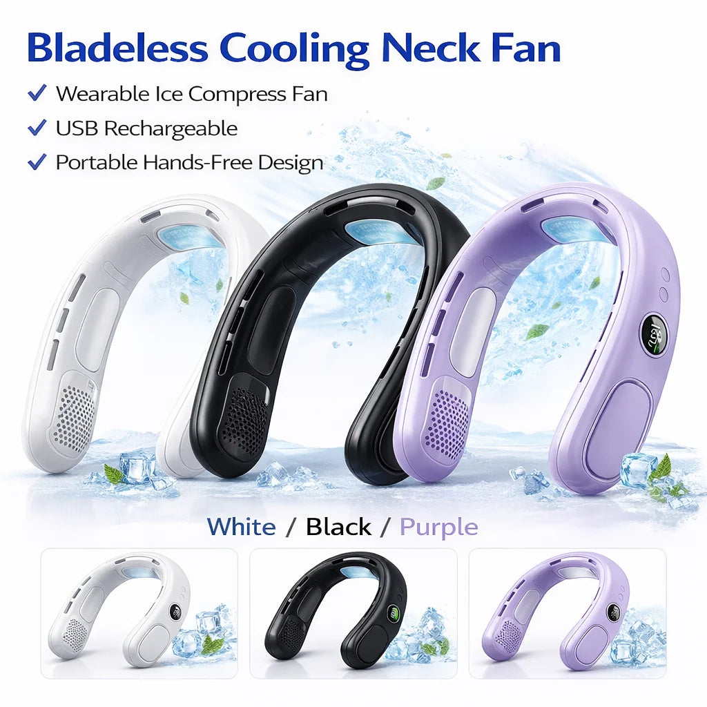 N90 Neck Fan Bladeless USB Rechargeable 5 Speed Portable