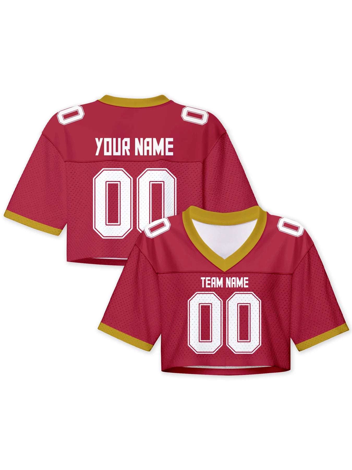 Custom American Football Jersey Crop Top for Women & Girls Plain Sporty Cropped Shirt Personalized Name Number Jerseys Fans Gift