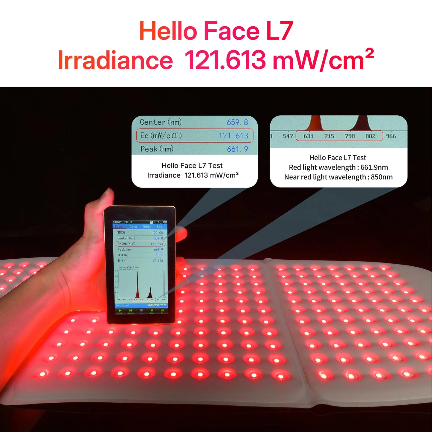 Hello Face Near Infrared Light Therapy Mat 660nm 850nm Portable