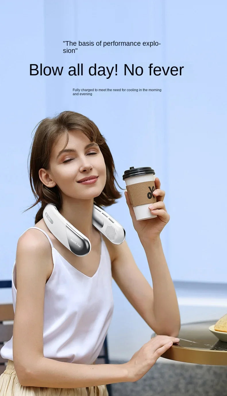 DELIXING 10000mAh Portable Neck Fan Bladeless Silent Rechargeable