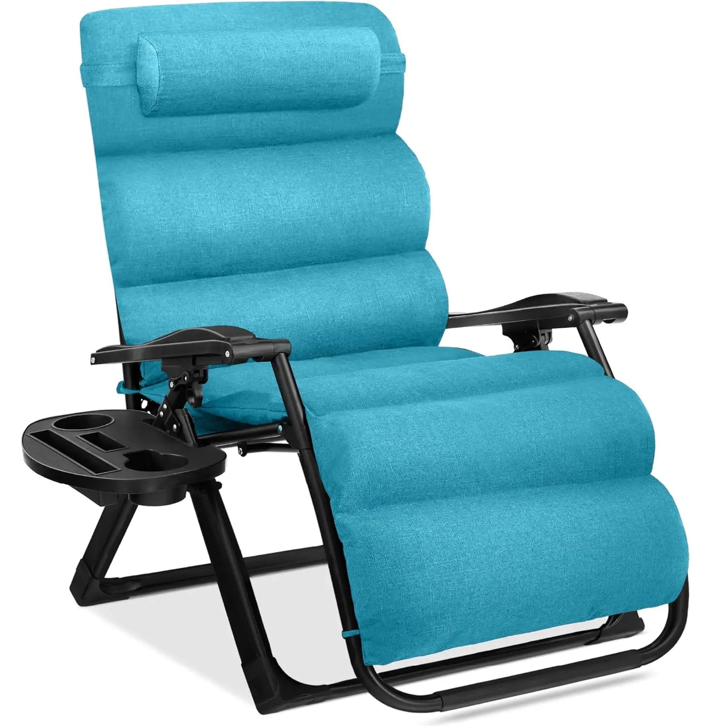 Zero Gravity Patio Chair With Removable Plush Cushion And Cup Holder