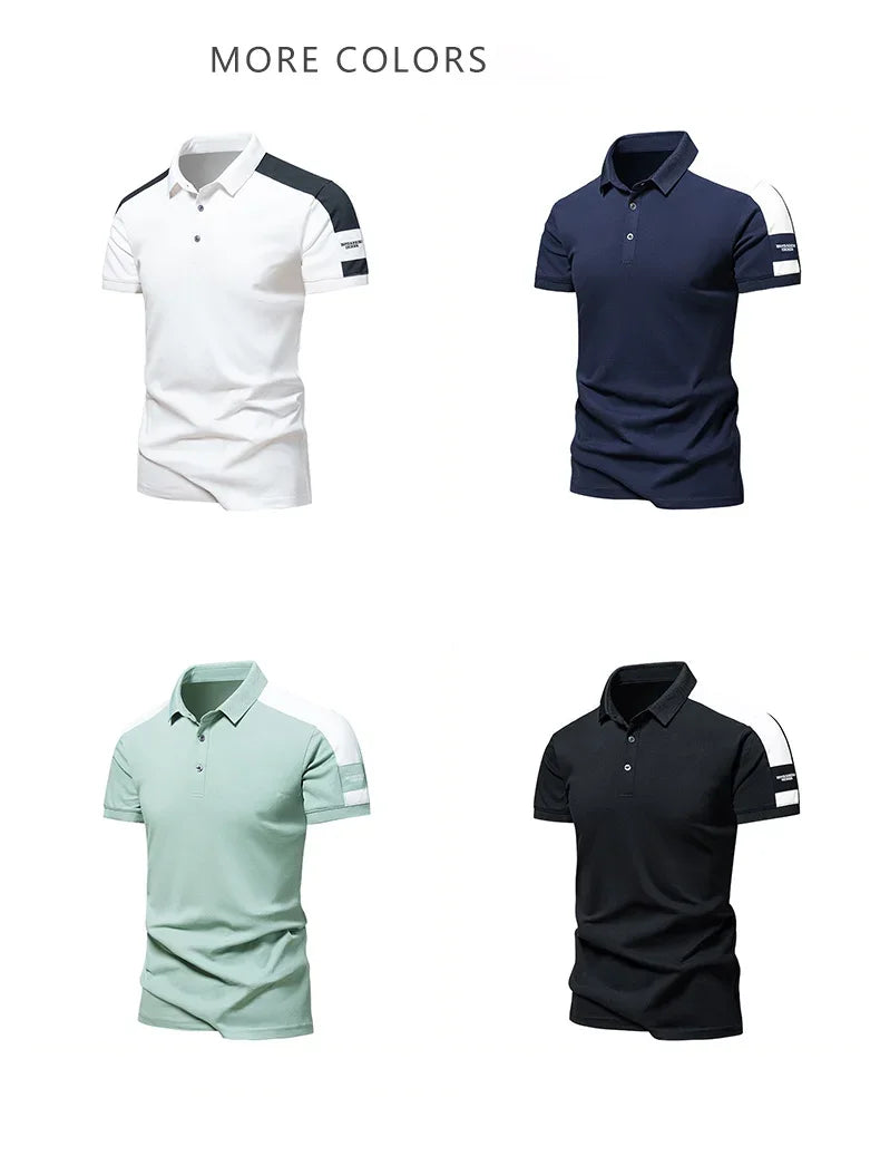 Lane JT Men Polo Shirt Summer Ice Silk Cotton Casual