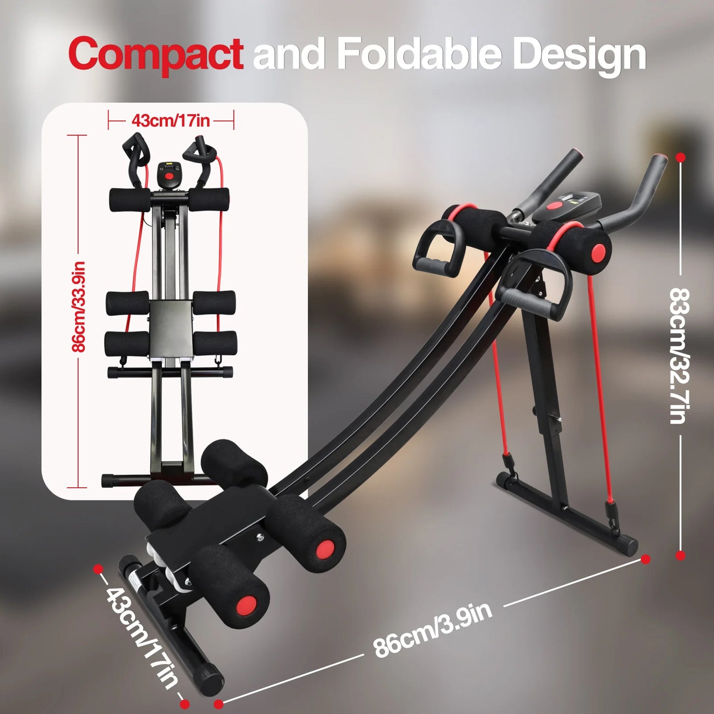 Foldable Ab Machine For Home Gym Core Trainer 440lb Capacity