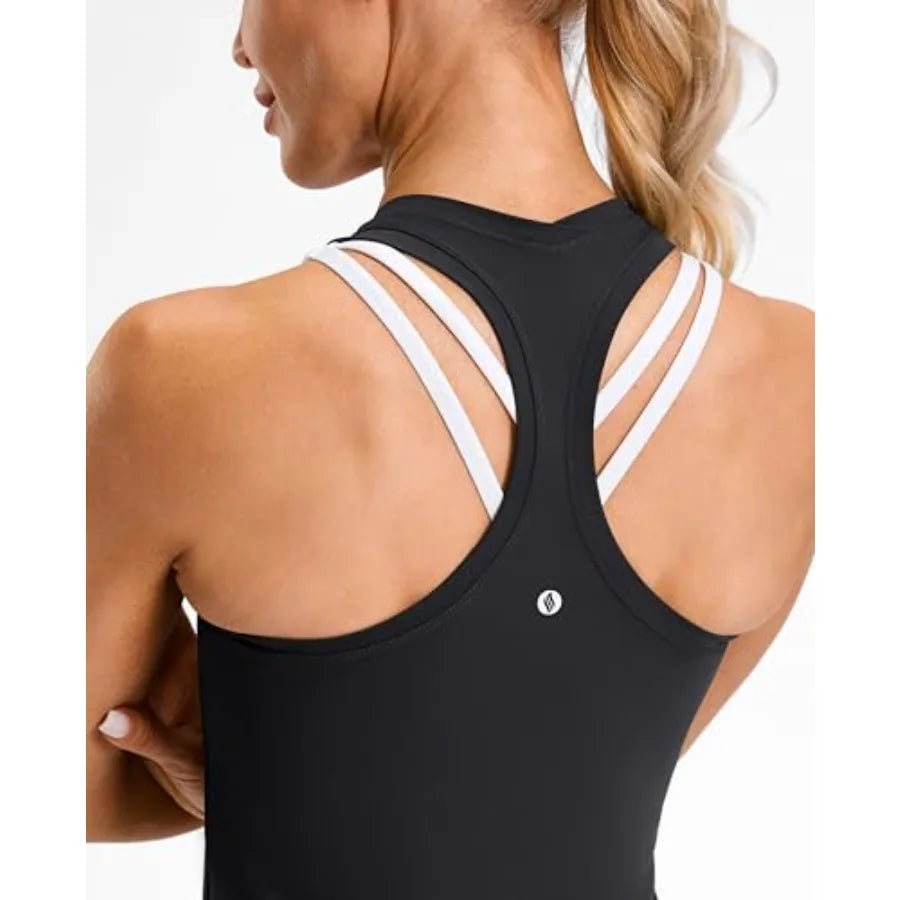 Women's Bamboo Fiber Racerback Workout Tank Top Yoga And Run