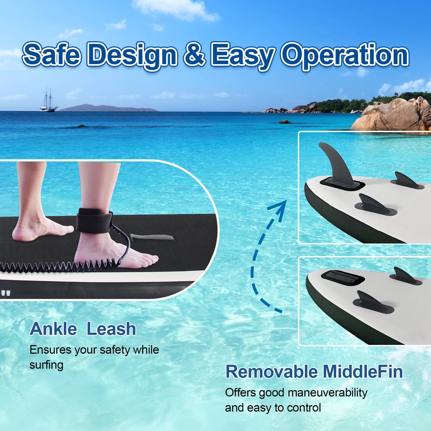 CADALENE Inflatable Stand Up Paddle Board With SUP Accessories