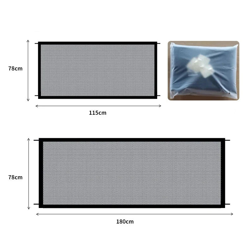 Foldable Mesh Dog Playpen Barrier Fence With 4 Hooks