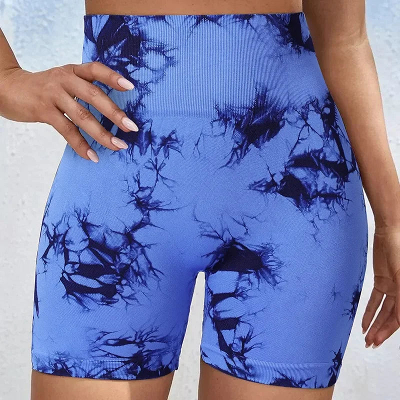 Womens Yoga Shorts Print Gym Running Workout Shorts Athletic Wear
